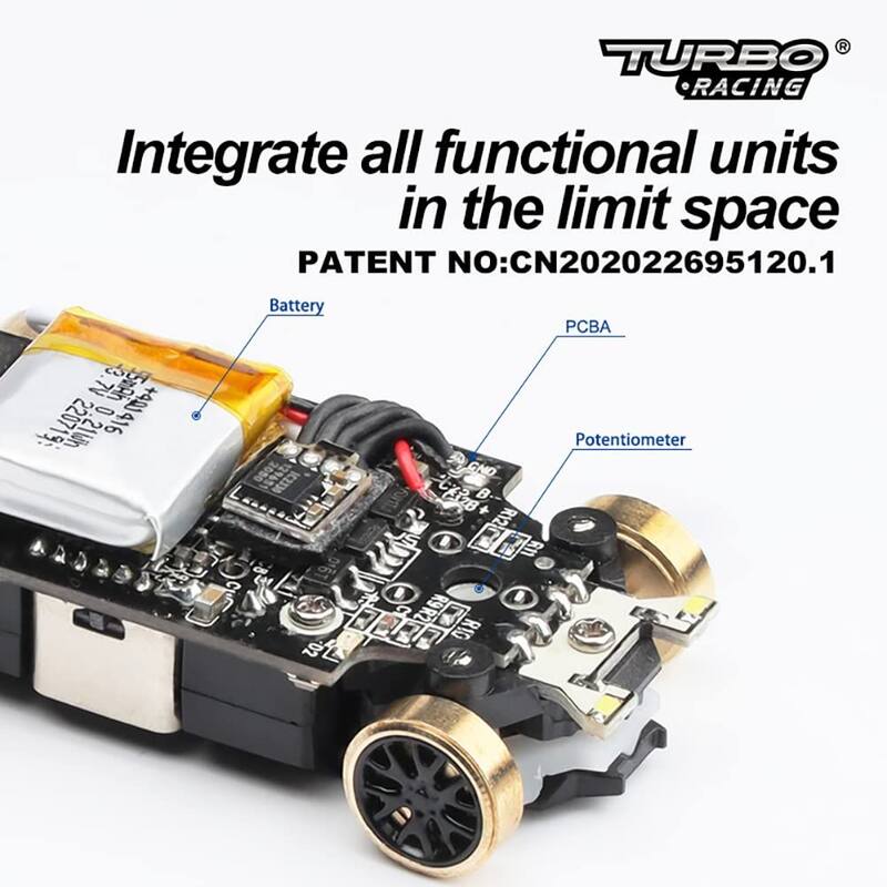 Carro RC FLYCOLOR Turbo Racing C64 Drift 1:76 Escala 2,4 GHz